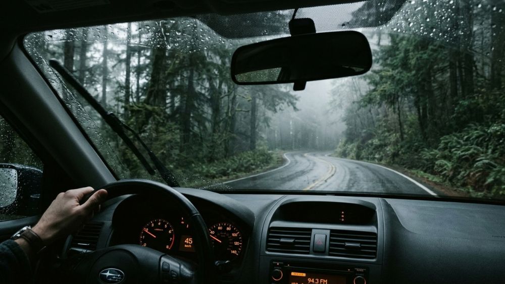 Rainy Drive Car Captions